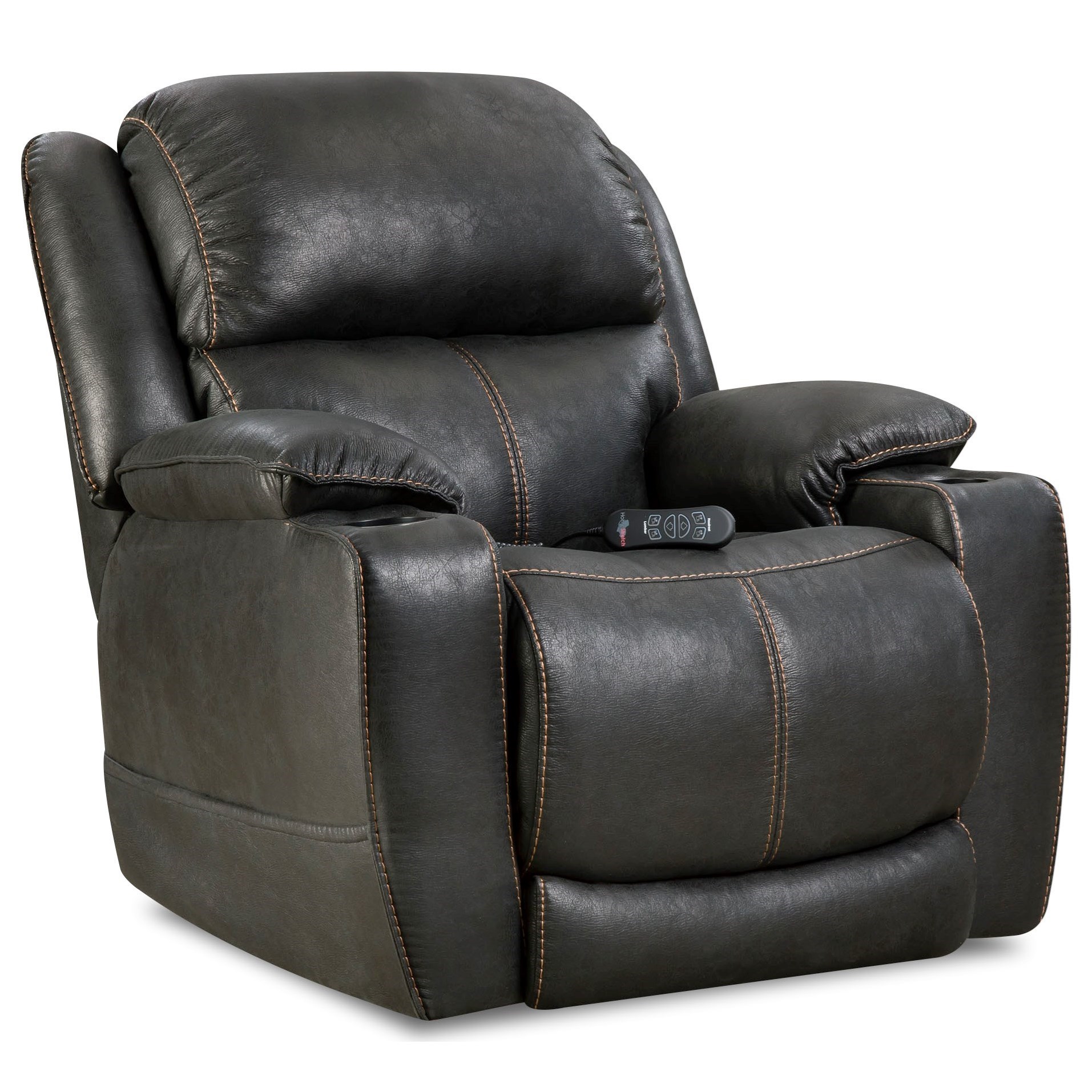 HomeStretch Starship Casual Home Theater Recliner with Cup Holders